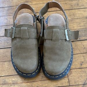 Dr Martins Jorge II Clogs Olive Green Velcro Strap USM size 6
